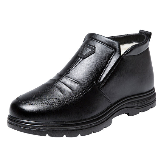 Herren elegante Leder-Stiefeletten mit rutschfester Sohle R&B
