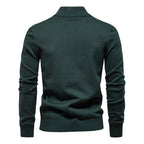 Herren Strickpullover mit halbem Reißverschluss und modischen Streifen