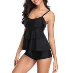 Damen Schwimmloche Tankini mit mehrlagigem Rüschendesign R&B