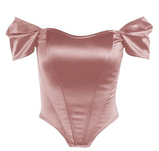 Damen Off-Shoulder Body mit Puffärmeln R&B