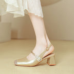 Damen Slingback Pumps mit funkelndem Strass und eleganter Schnalle