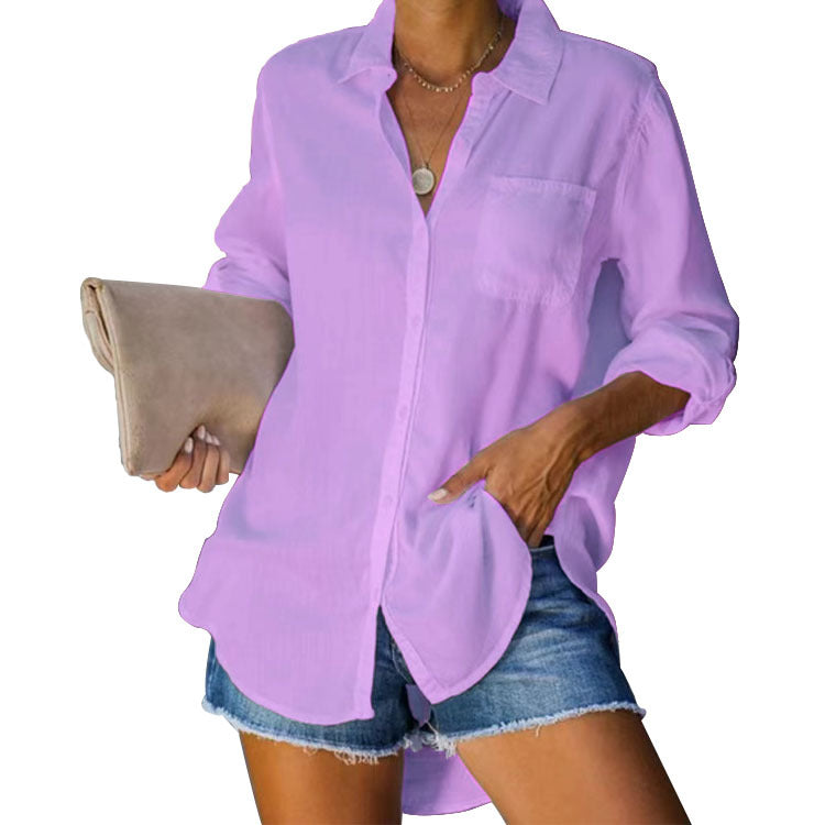 Damen lässige Bluse aus leichtem Stoff R&B