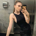 Damen Figurbetontes Tanktop mit breitem Trägerdesign R&B
