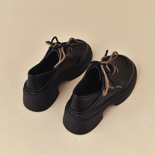 Damen modische Schnürschuhe mit robustem Sohlenprofil und hochwertiger Lederoberfläche R&B