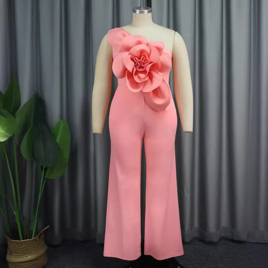 Damen Eleganter Jumpsuit mit floralen Applikationen R&B