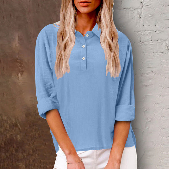 Damen Strickbluse mit Knopfdetail und lässigem Schnitt R&B
