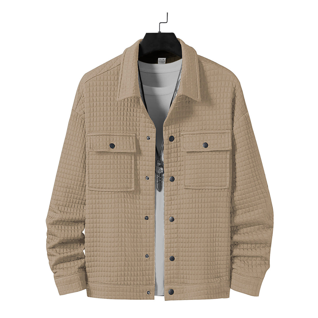 Herren nan gesteppte Overshirtjacke mit quadratischer Steppstruktur und aufgesetzten Brusttaschen R&B
