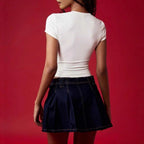 Damen Crop-T-Shirt mit elegantem Schriftzug R&B