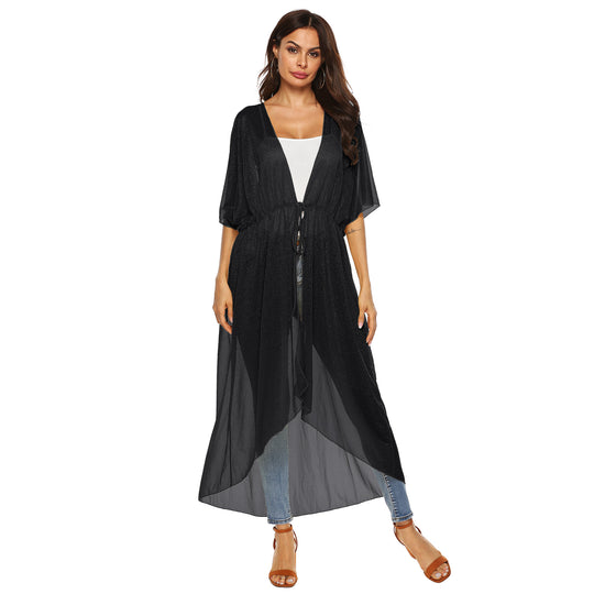 Damen eleganter, transparenter Strandkimono R&B