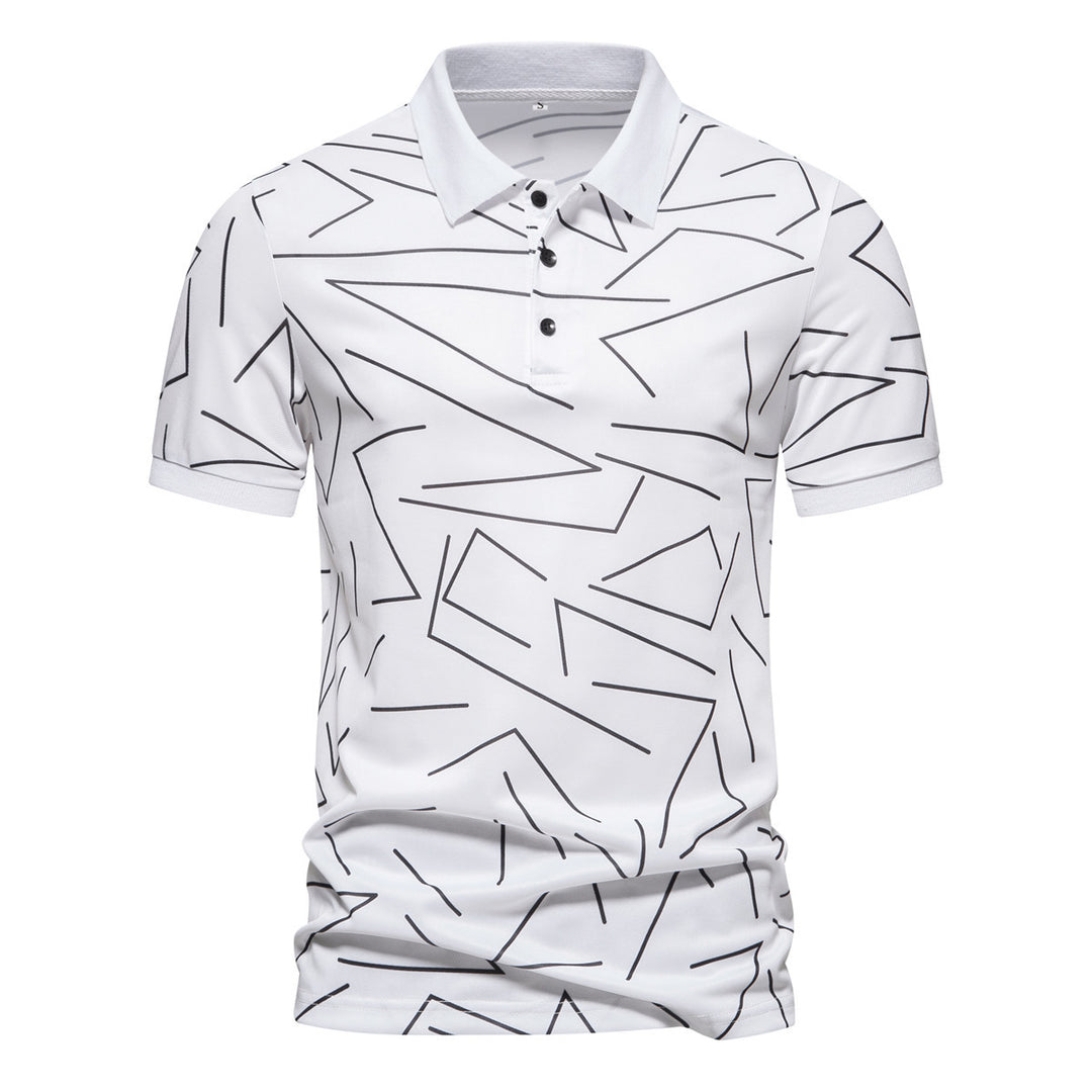 Herren Poloshirt mit modernem Grafikdesign R&B