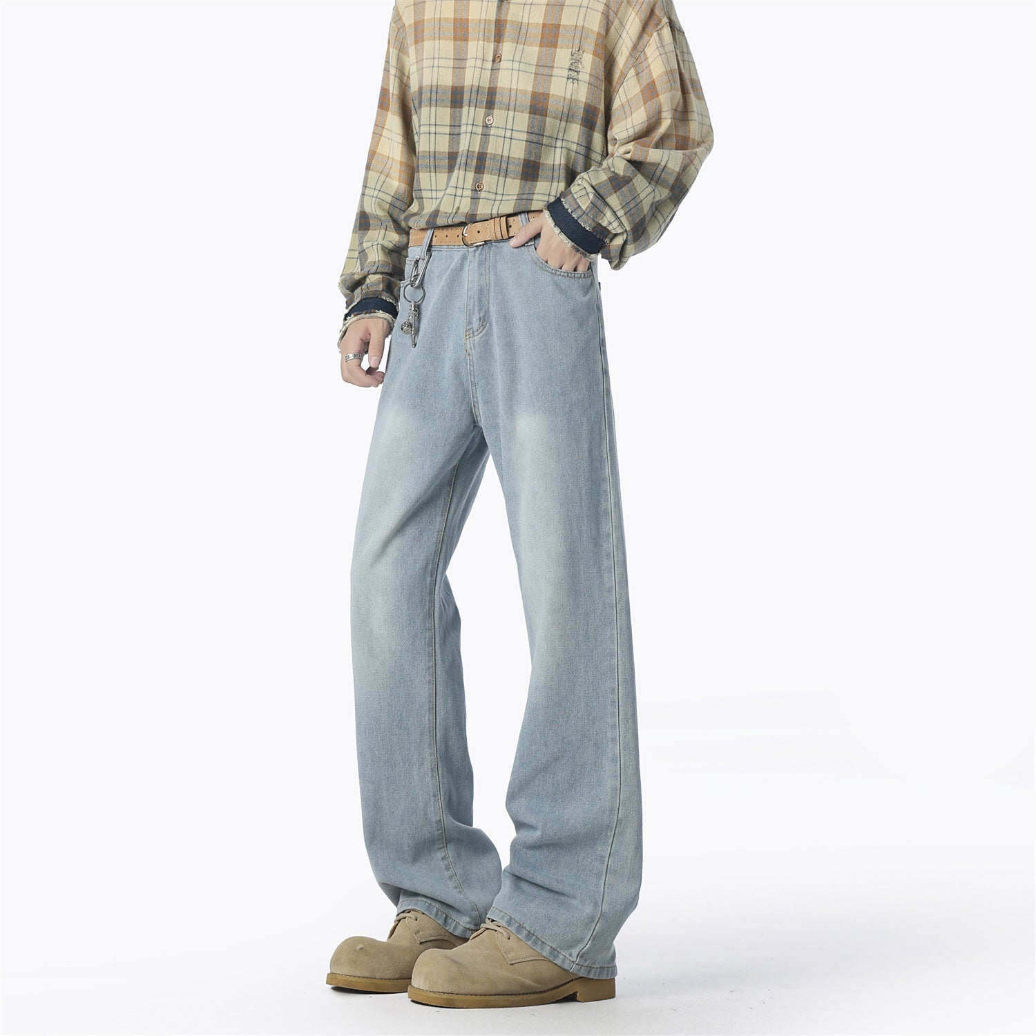 Herren lässige weit geschnittene Denim-Hose R&B