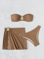 Damen Bandeau-Bikini mit raffiniertem Rock R&B