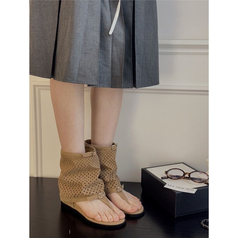 Damen modische Stiefeletten mit perforiertem Design R&B