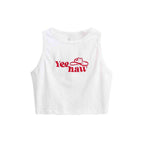 Damen Crop-Top mit originellem Cowboy-Motiv und coolem Schriftzug R&B