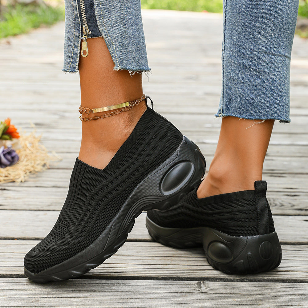 Damen Komfortable Slip-On Sneakers mit atmungsaktivem Mesh-R&B