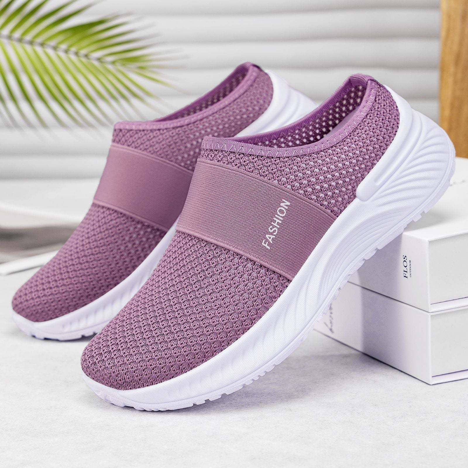Damen Komfortable und atmungsaktive Slip-On Freizeitschuhe R&B