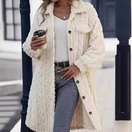 Damen Kuscheljacke mit hochwertigem Strukturdesign und praktischen Taschen R&B