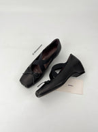 Damen Ballerina-Schuhe mit raffiniertem Cross-Over-Riemen und weichem Leder