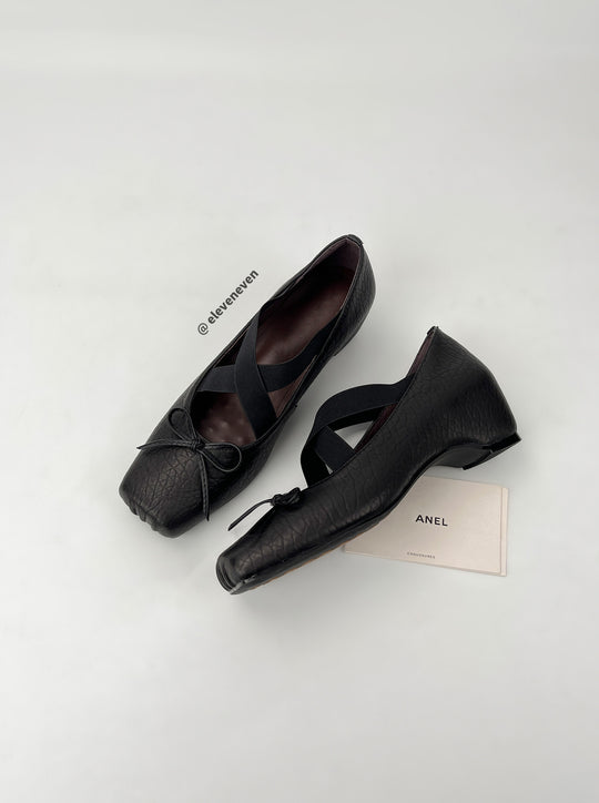 Damen Ballerina-Schuhe mit raffiniertem Cross-Over-Riemen und weichem Leder R&B