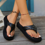 Damen Komfortable Plattform-Sandalen mit gefüttertem Riemen R&B