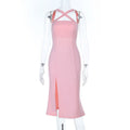Damen Elegantes Midi-Kleid mit innovativem Schnitt und verführerischem Schlitz R&B