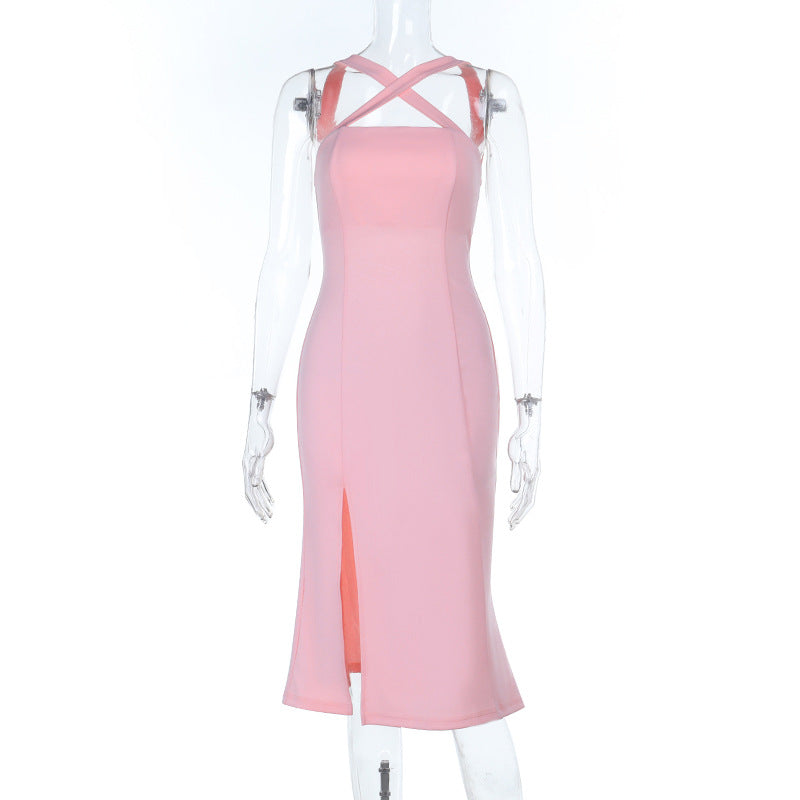 Damen Elegantes Midi-Kleid mit innovativem Schnitt und verführerischem Schlitz R&B