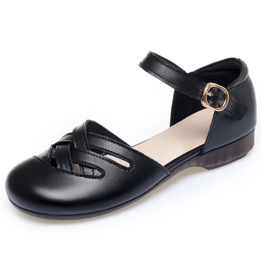 Damen modische Ballerinas mit Riemchen und offenem Schnitt R&B
