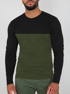 Herren Langarmshirt mit modernen Farbblockelementen und komfortablem Schnitt