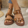 Damen Komfortable Riemensandalen mit verstellbaren Schnallen und komfortablem Fußbett R&B