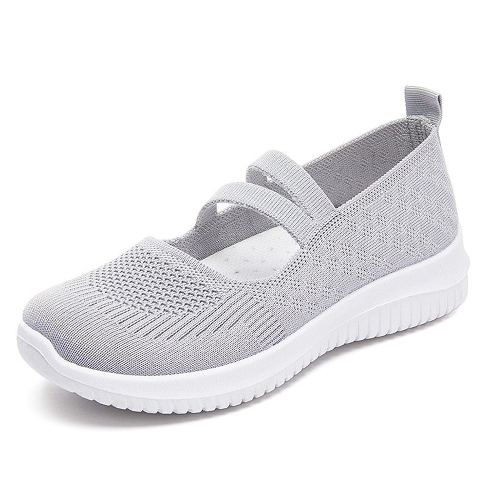 Damen Komfortable Slip-On Freizeitschuhe mit elastischen Riemen R&B
