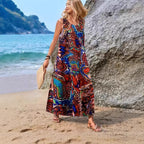 Damen Maxikleid mit einzigartigen Schmetterlingsdruck R&B