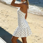 Damen Wasserfallkleid mit asymmetrischem Trägerdesign und Rüschensaum R&B
