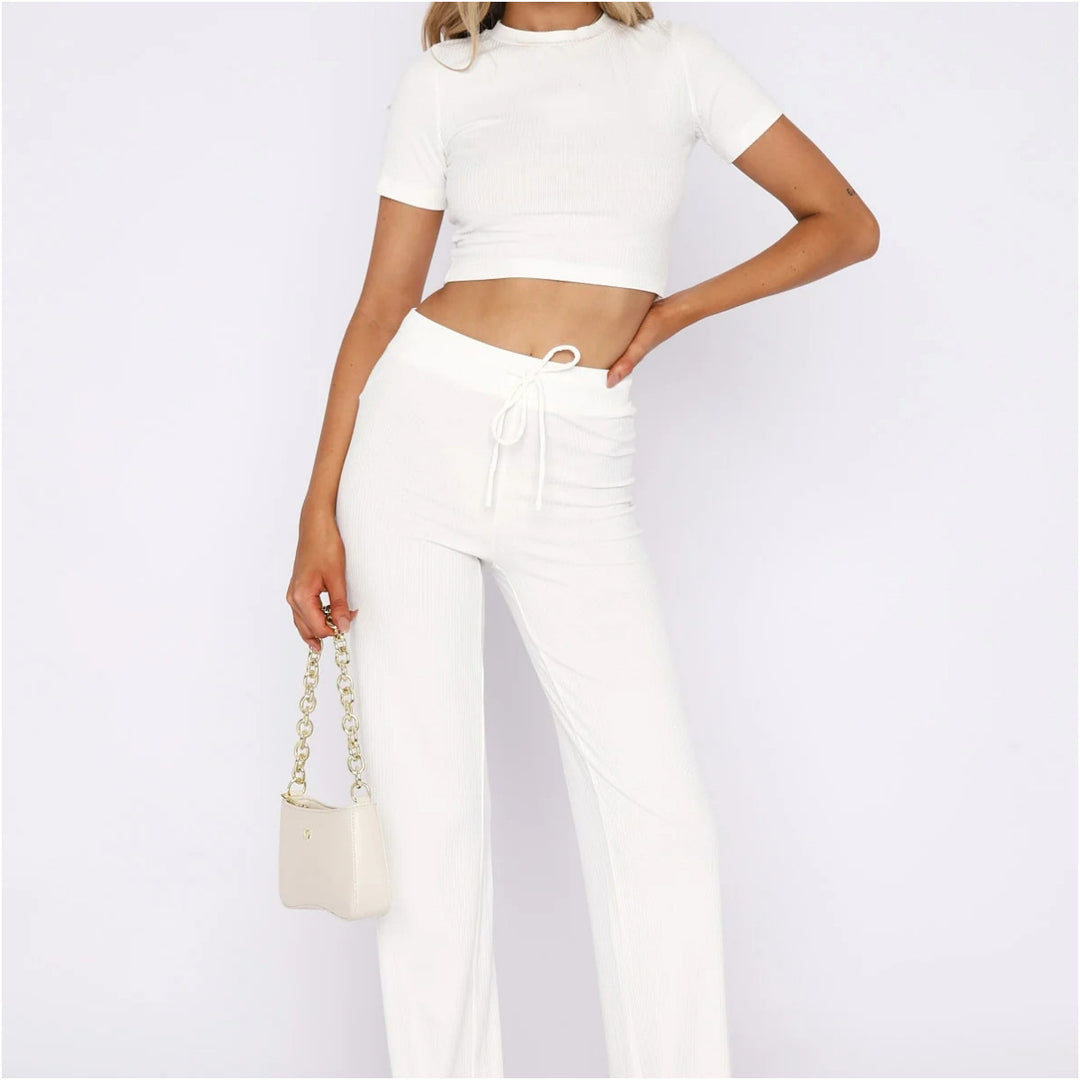 Damen Kurzarm Crop-Top R&B