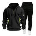 Herren Sportlicher Hoodie- und Jogginghosenanzug mit funktionalen Reißverschlusstaschen R&B
