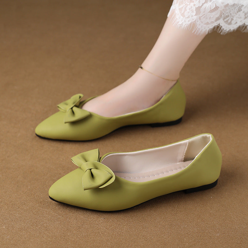Damen Elegante Ballerinas mit modischem Schleifendetail