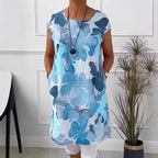 Damen Leichtes Strandkleid mit floralem Muster und Taschen R&B