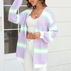 R&B | Cardigan mit Streifen Weiche Strickware Lässiger und Farblicher Look