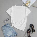 Damen T-Shirt mit kreativem Barcode-Design R&B