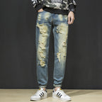 Herren Ripped Slim Fit Jeans im lässigen Streetstyle R&B