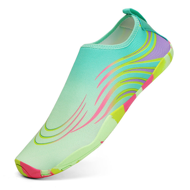 Damen flexible Aquaschuhe mit rutschfester Sohle und elastischem Schnürsystem