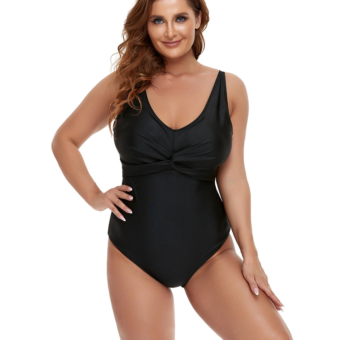 Damen Einteiler Badeanzug mit elegantem Wickeldetail und figurformender Passform R&B