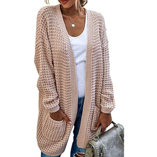 Damen Grob gestrickter Cardigan mit lässigem Schnitt und praktischen Taschen R&B