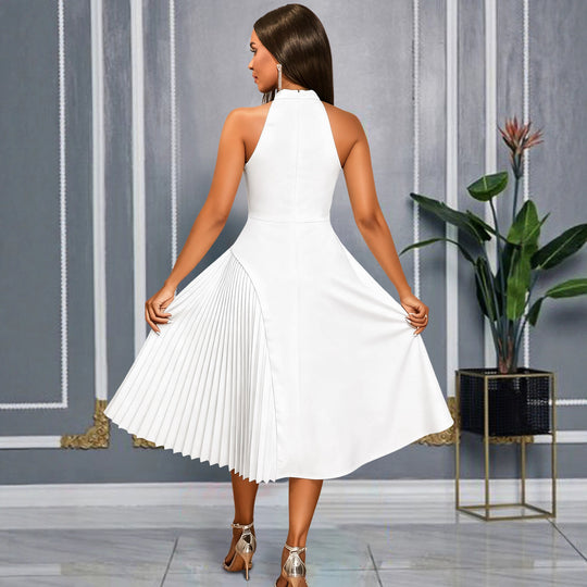 Damen Elegantes Midikleid mit Plissee-Detail R&B