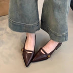 Damen elegante Mary Jane Pumps mit modischem Blockabsatz und dekorativer Schnalle R&B