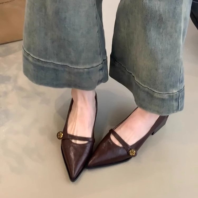 Damen elegante Mary Jane Pumps mit modischem Blockabsatz und dekorativer Schnalle R&B