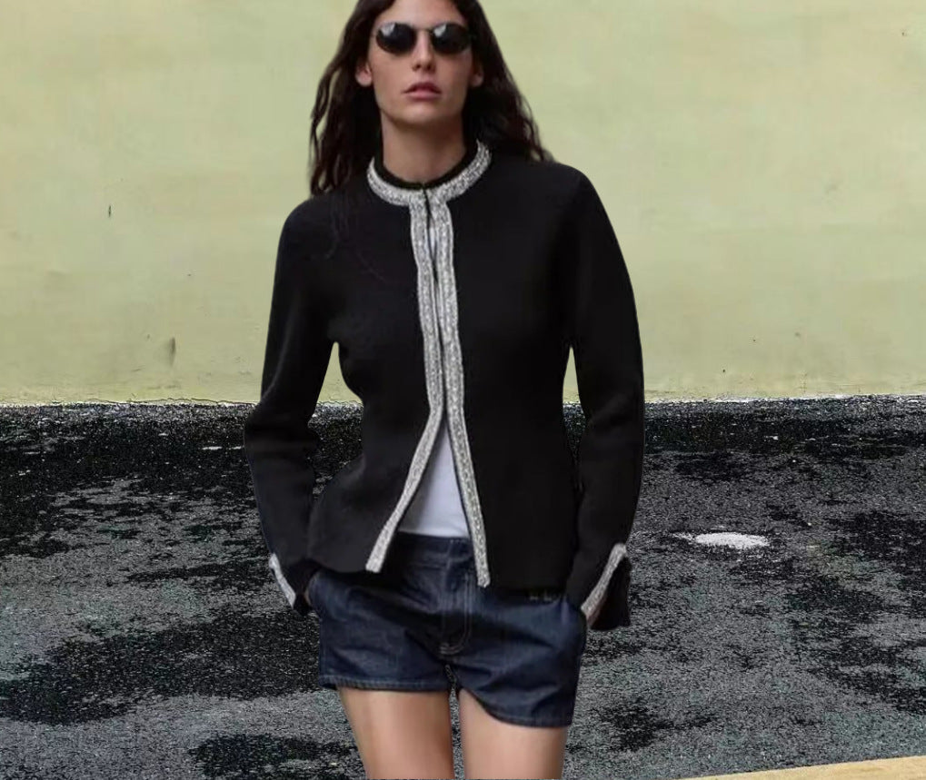 Damen Elegante Blazerjacke mit feinen Borte-Details R&B