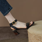 Damen elegante Riemensandalen mit modischem Schnallen-Detail