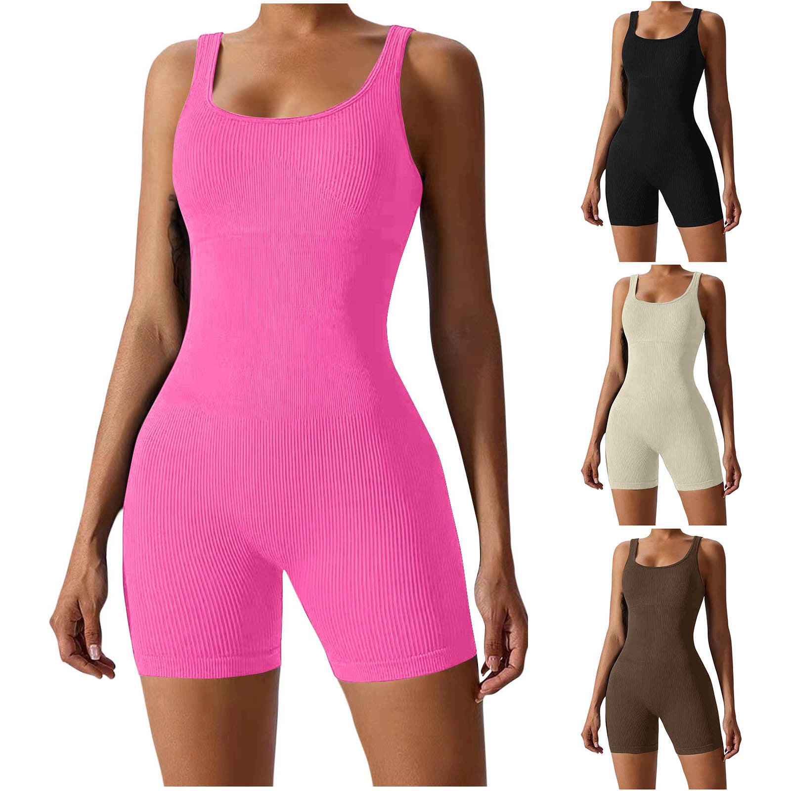 Damen Bodycon Jumpsuit mit Rippstruktur R&B