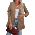 Damen Eleganter Freizeitblazer mit Lässigem Schnitt und Zwei Taschen R&B