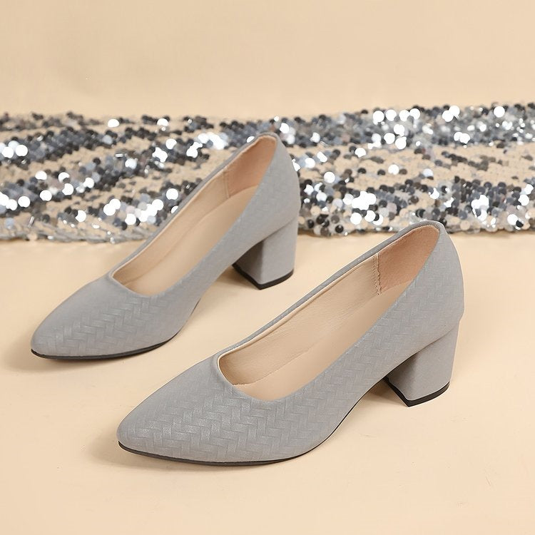 Damen Elegante Absatzschuhe mit tastbarem Zopfdesign R&B